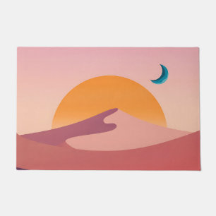 Felpudo Paisaje minimalista del desierto con puesta de sol