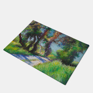 Felpudo Paisaje Pastel de Olivar Iluminado por el Sol