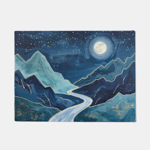 Felpudo paisaje Picos Dorados Bajo un Cielo Nocturno