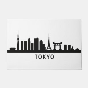Felpudo Paisaje urbano de Japón Viaje   Silueta del horizo