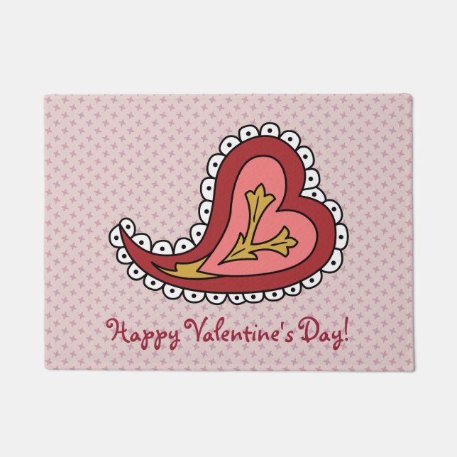 Felpudo Paisley Heart Doormat (Anverso)