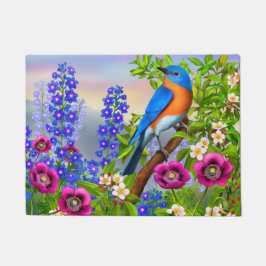 Felpudo Pájaro azul del este en el Doormat del jardín
