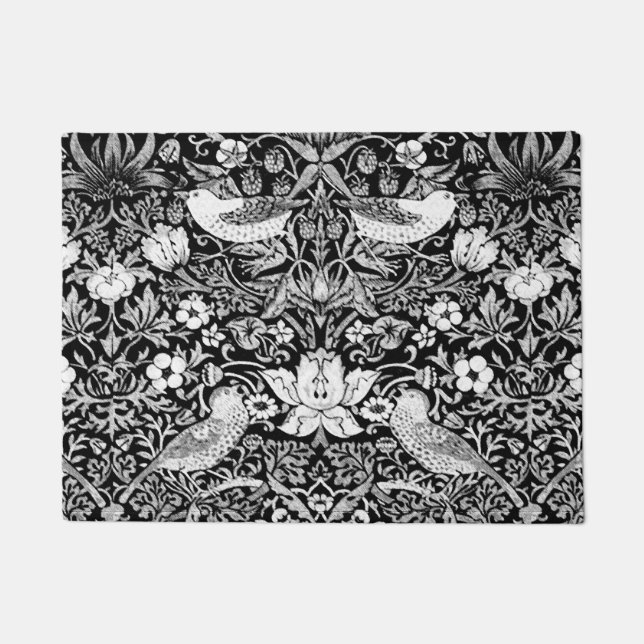 Felpudo Pájaro de Nouveau del arte y tapicería de la flor, (Anverso)