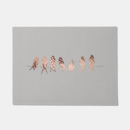 Felpudo Pájaros de cobre grises y falsos simples y