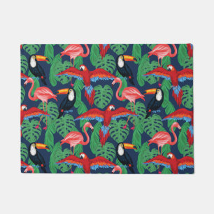 Felpudo Pájaros tropicales en colores brillantes