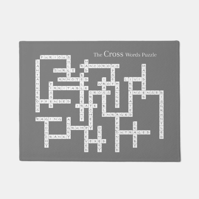 Felpudo Palabras cruzadas Rompecabezas Semántica Humor Gri (Anverso)