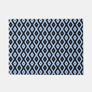 Felpudo Pale blue and black diamond pattern