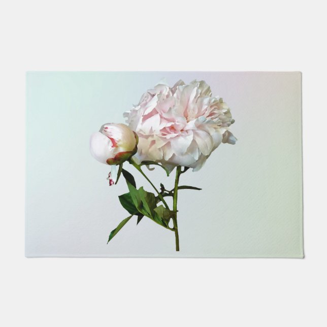 Felpudo Pale Pink Peony and Bud (Anverso)