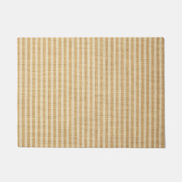 Felpudo Pale Yellow Stripes Threaded Fabric Pattern