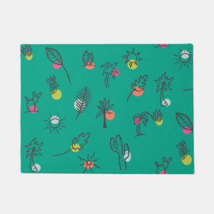 Felpudo Palm Springs Tema Patrón de verano Doormat