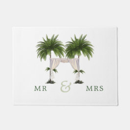 Felpudo Palm Tree Elegant Modern Moda Boda Momento