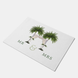 Felpudo Palm Tree Elegant Modern Moda Boda Momento