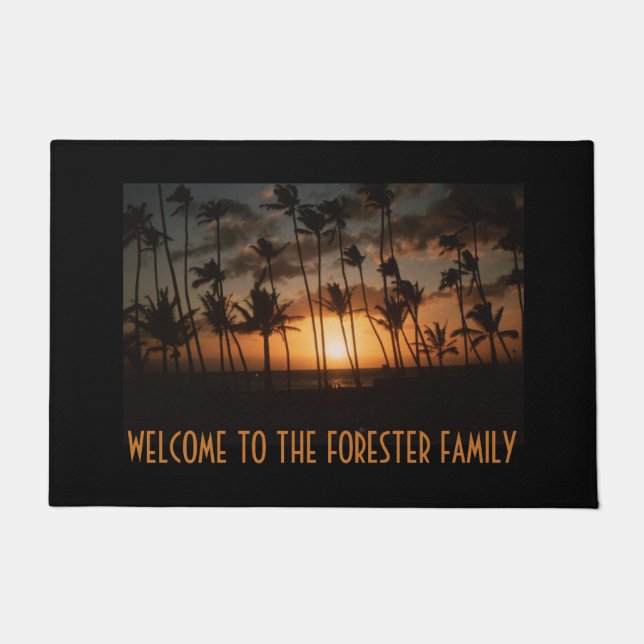 Felpudo Palm Trees Doormat con (o sin) su nombre (Anverso)