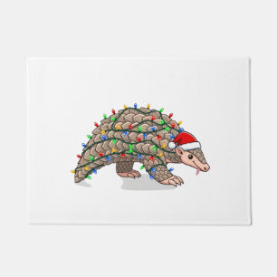 Felpudo Pangolín de Navidad Manis Hombre Sombrero de Santa