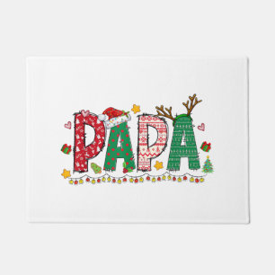Felpudo Papa Claus Luces de Navidad Pijama Familia Combina