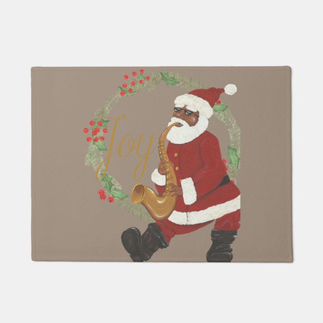 Felpudo Papá Noel afroamericano (Anverso)