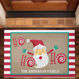 Felpudo Papá Noel Monograma Personalizado Navidad