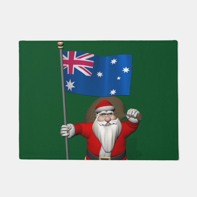 Felpudo Papá Noel Patriótico visitando Australia (Anverso)