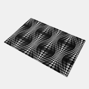 Felpudo Papel de escritorio de las olas punteadas negro y