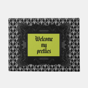 Felpudo Papel pintado del cráneo del smoking del damasco