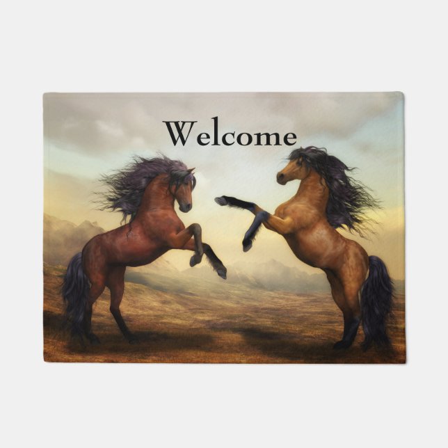 Felpudo par de caballos salvajes (Anverso)