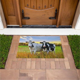 Felpudo Par de vacas en la pastura