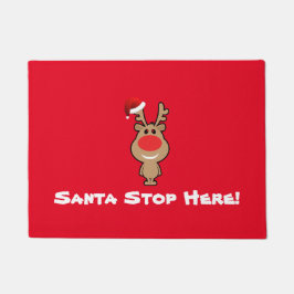 Felpudo Parada de Santa del navidad aquí