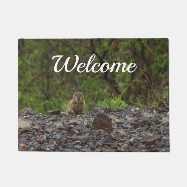 Felpudo Paraguas Por Favor Bienvenido Doormat (Anverso)