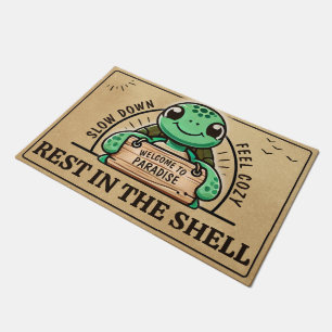 Felpudo Paraíso de tortugas - Alfombrilla divertida para u