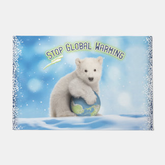 Felpudo Pare el Doormat del oso polar del calentamiento