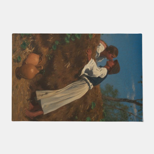 Felpudo Pareja de besos (The Kiss) (por von Pettenkofen) (Anverso)