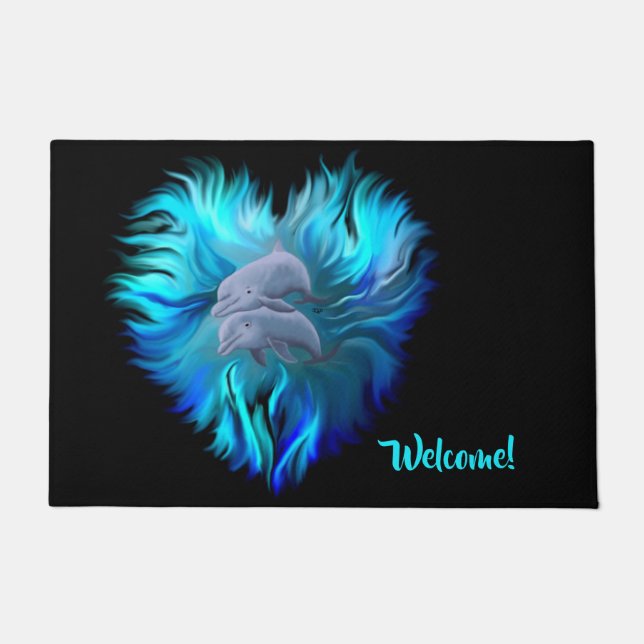 Felpudo Pareja de delfines (Anverso)