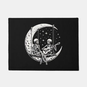 Felpudo Pareja de esqueletos guitarra lunar