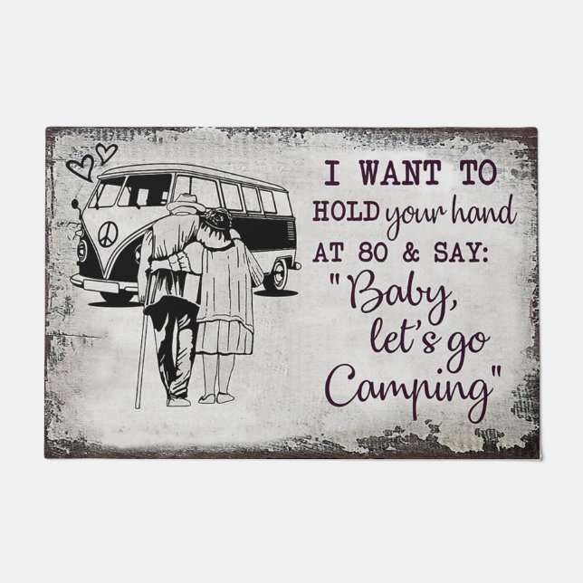 Felpudo Parejas Encantadoras Cita Mat, Diseño Simple (Anverso)