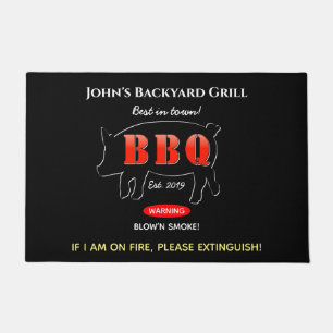 Felpudo Parrillada maestra del patio trasero BBQ Doormat R