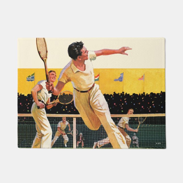 Felpudo Partido del tenis de los dobles (Anverso)