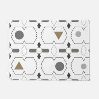 Felpudo Pasarela Geométrica - Minimalista Moderna Negro Gr