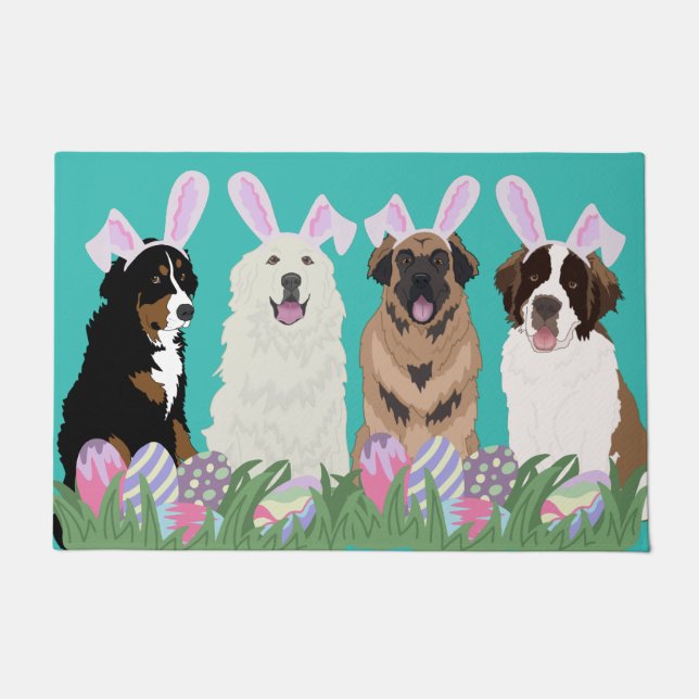 Felpudo Pascua del perro de montaña grande (Anverso)