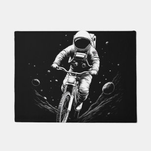 Felpudo Paseo en bicicleta del astronauta cósmico aventura
