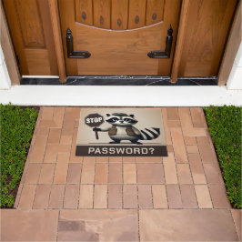 Felpudo Password? Stopp! Humorvolle Waschbär Türsteher