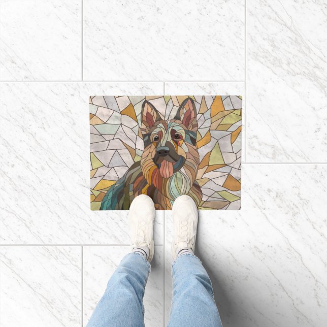 Felpudo Pastor Alemán - Arte Mosaico (Interior)
