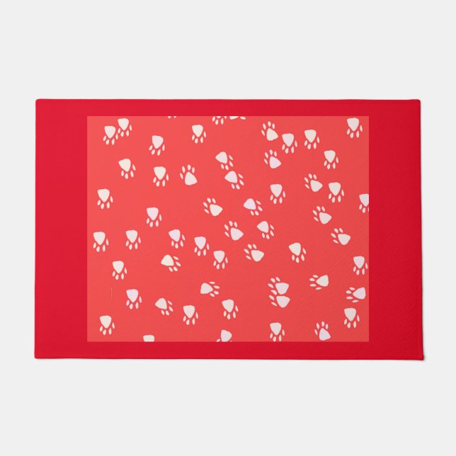FELPUDO PATAS BLANCAS EN ROJO  (Anverso)