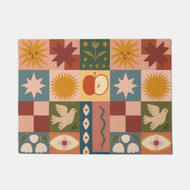 Felpudo Patrocinio celeste bohemio con símbolos místicos