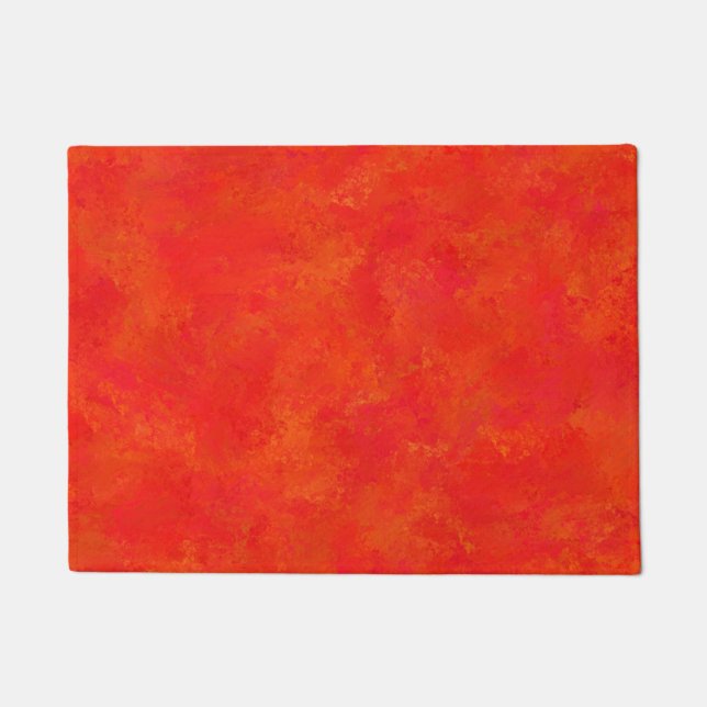Felpudo Patrón abstracto del Naranja rojo (Anverso)