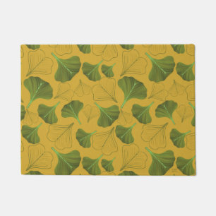 Felpudo Patrón amarillo de la hoja de Ginkgo floral