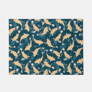 Felpudo Patrón amarillo y azul - Koi Fish