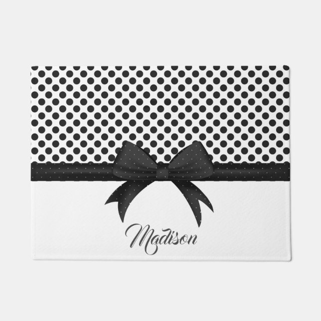 Felpudo Patrón Black Bow and Dots (Anverso)