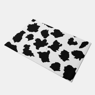 Felpudo Patrón blanco y negro de piel de vaca