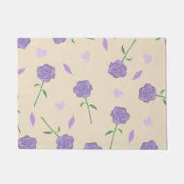 Felpudo Patrón botánico de Boho floral beige morado Rosa