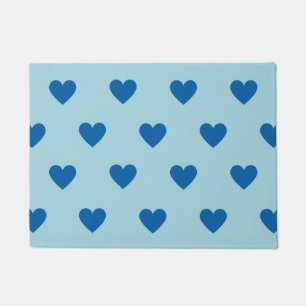 Felpudo Patrón cardíaco simple de corte azul